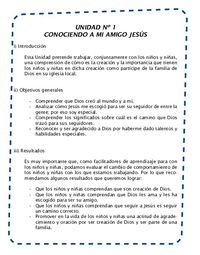 Plan de Estudios de Desarrollo del Niño (Años 6-7) (Mi Amigo Jesús - Unidad 1)